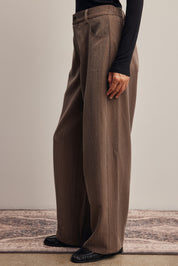 Frame of Mind Herringbone Wide Leg Pants in Mocha, photo 4