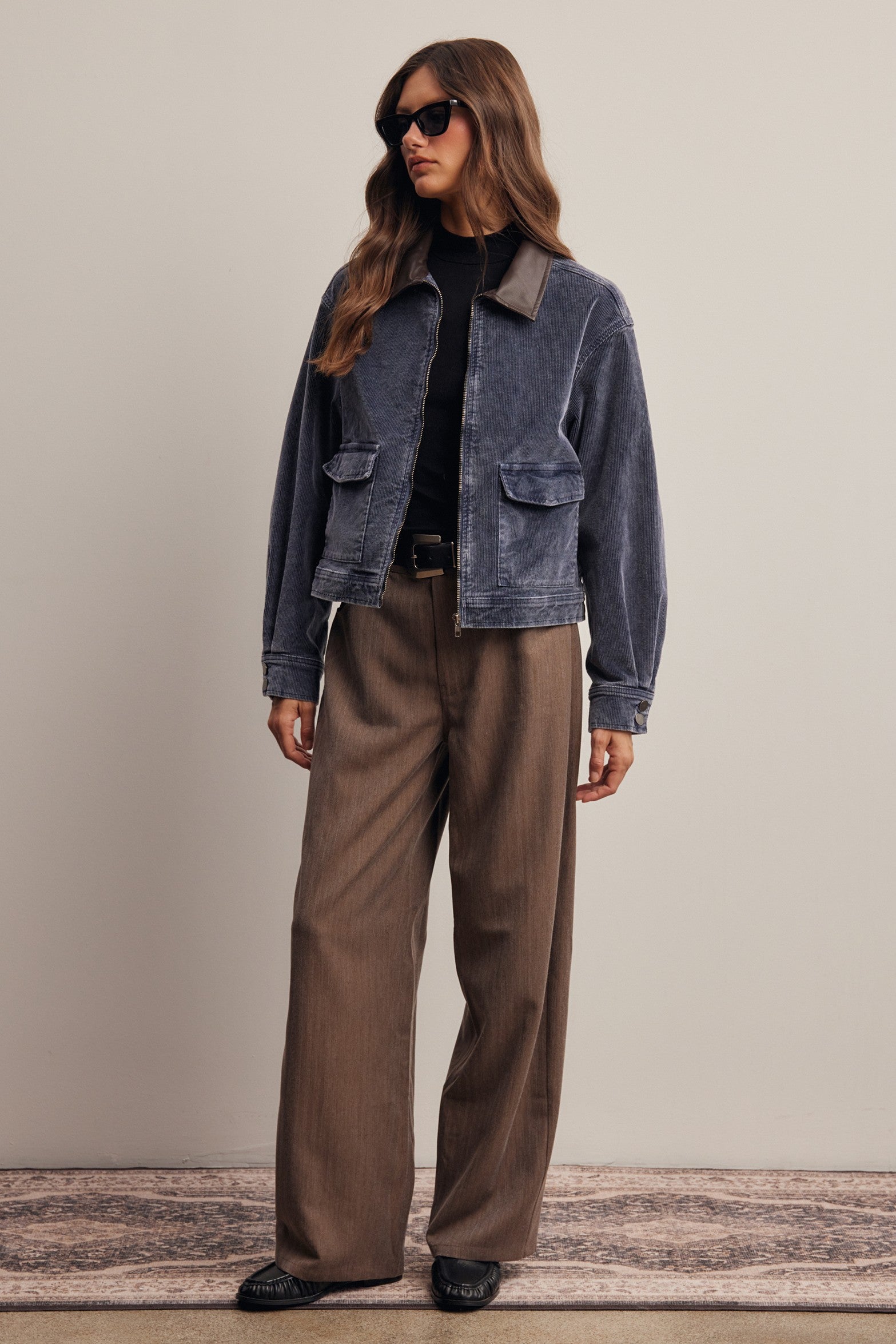 Frame of Mind Herringbone Wide Leg Pants in Mocha, photo 6