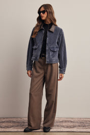 Frame of Mind Herringbone Wide Leg Pants in Mocha, photo 6