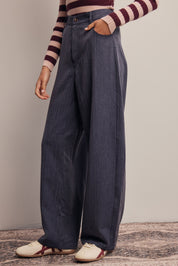 Frame of Mind Herringbone Wide Leg Pants in Navy, photo 4