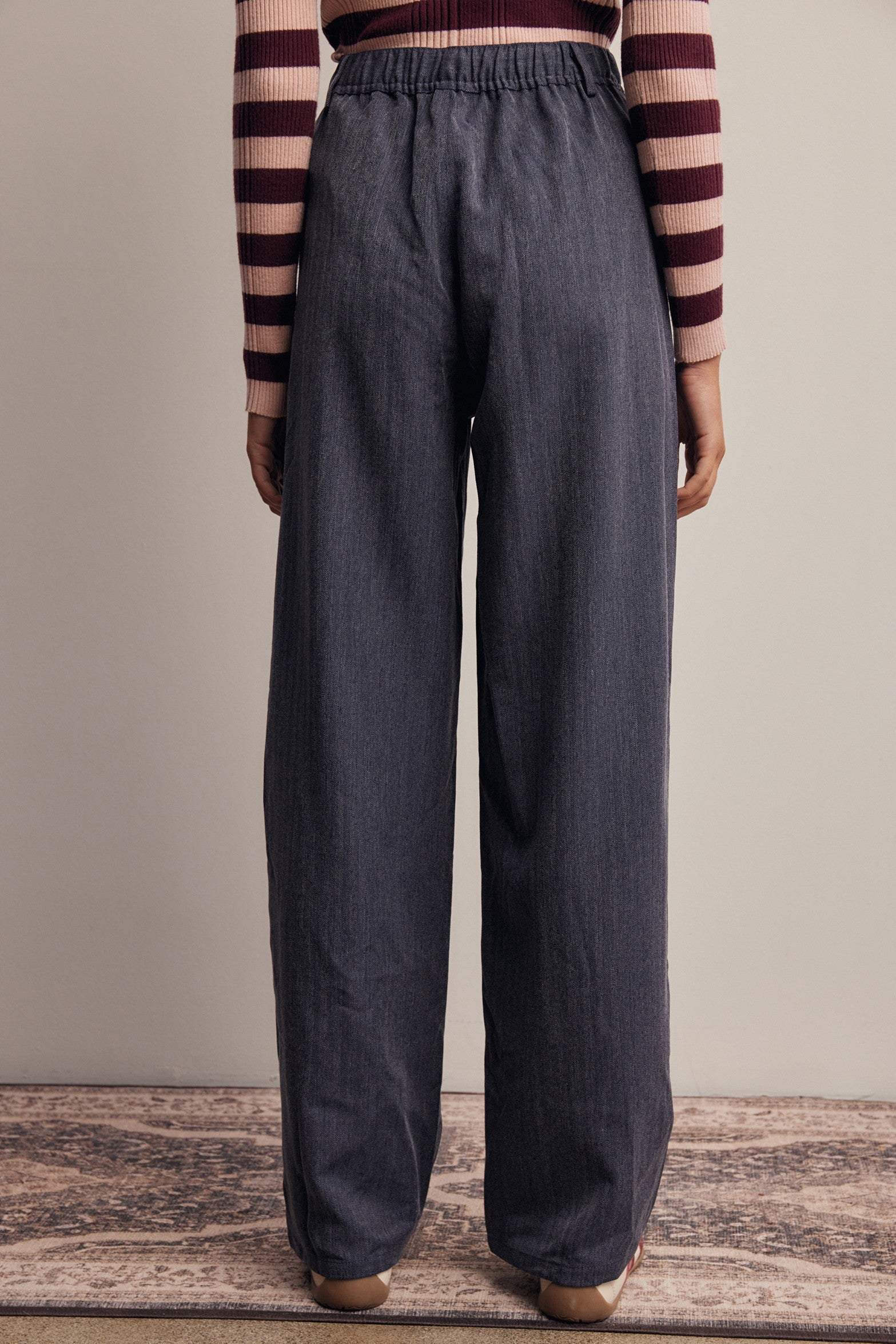 Frame of Mind Herringbone Wide Leg Pants in Navy, photo 7