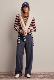 Frame of Mind Herringbone Wide Leg Pants in Navy, photo 8