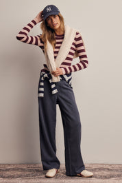 Frame of Mind Herringbone Wide Leg Pants in Navy, photo 11