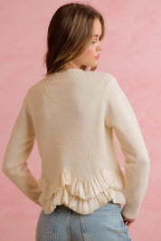 Francesca Ruffle Hem Knit Sweater - Westly