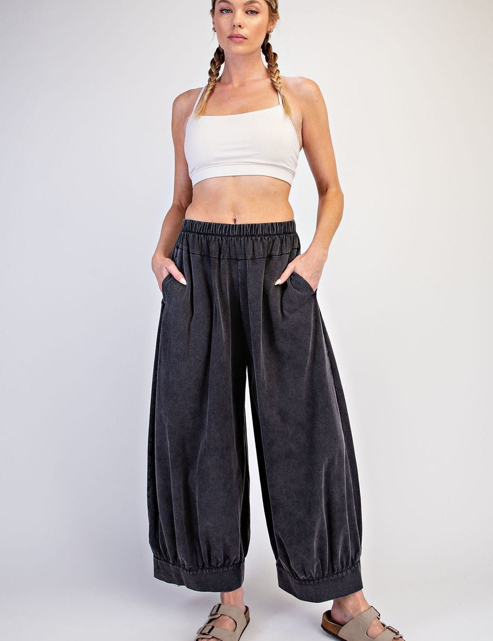 Free Flow Washed Cotton Balloon Pants - Westly