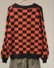 Free Spirit Checkerboard Halloween Cardigan - Westly