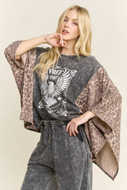 Free Spirit Mineral Washed Poncho Top - Westly