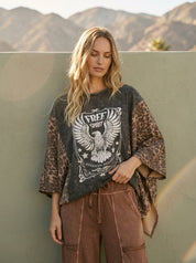 Free Spirit Mineral Washed Poncho Top - Westly
