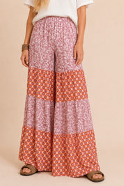Free Time Mixed Floral Wide Leg Pants - Westly