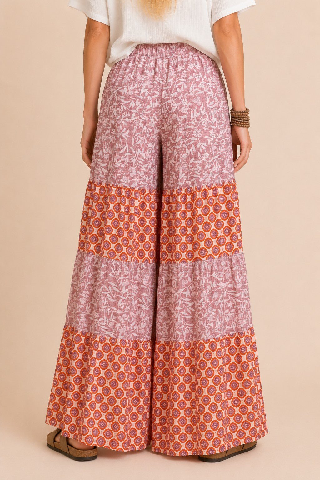 Free Time Mixed Floral Wide Leg Pants - Westly