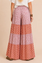 Free Time Mixed Floral Wide Leg Pants - Westly