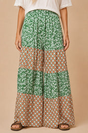 Free Time Mixed Floral Wide Leg Pants - Westly
