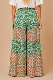 Free Time Mixed Floral Wide Leg Pants - Westly