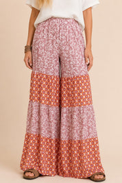 Free Time Mixed Floral Wide Leg Pants - Westly