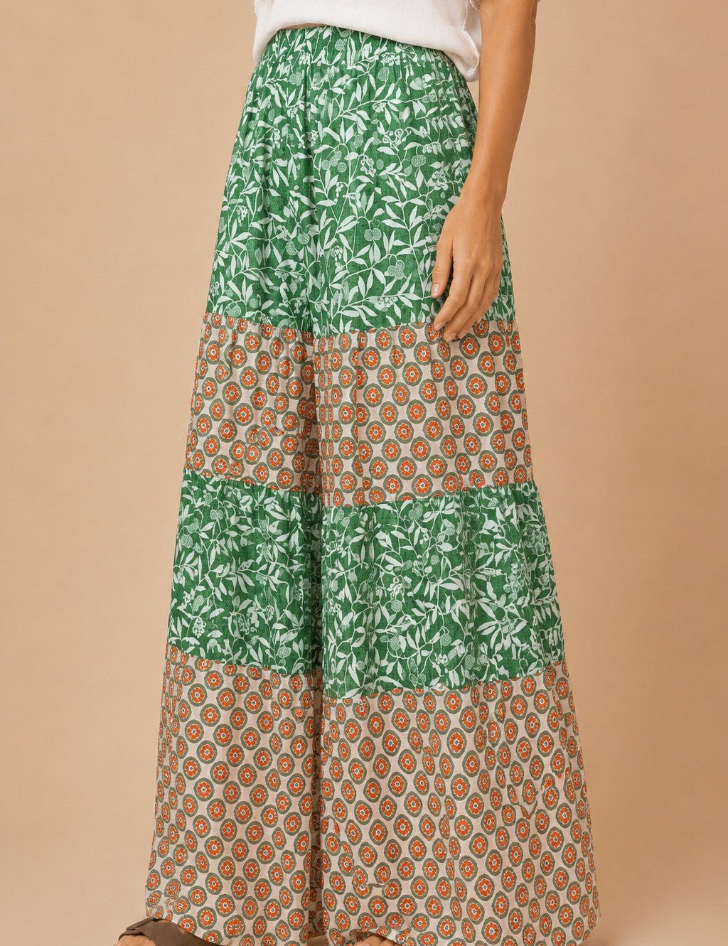 Free Time Mixed Floral Wide Leg Pants - Westly