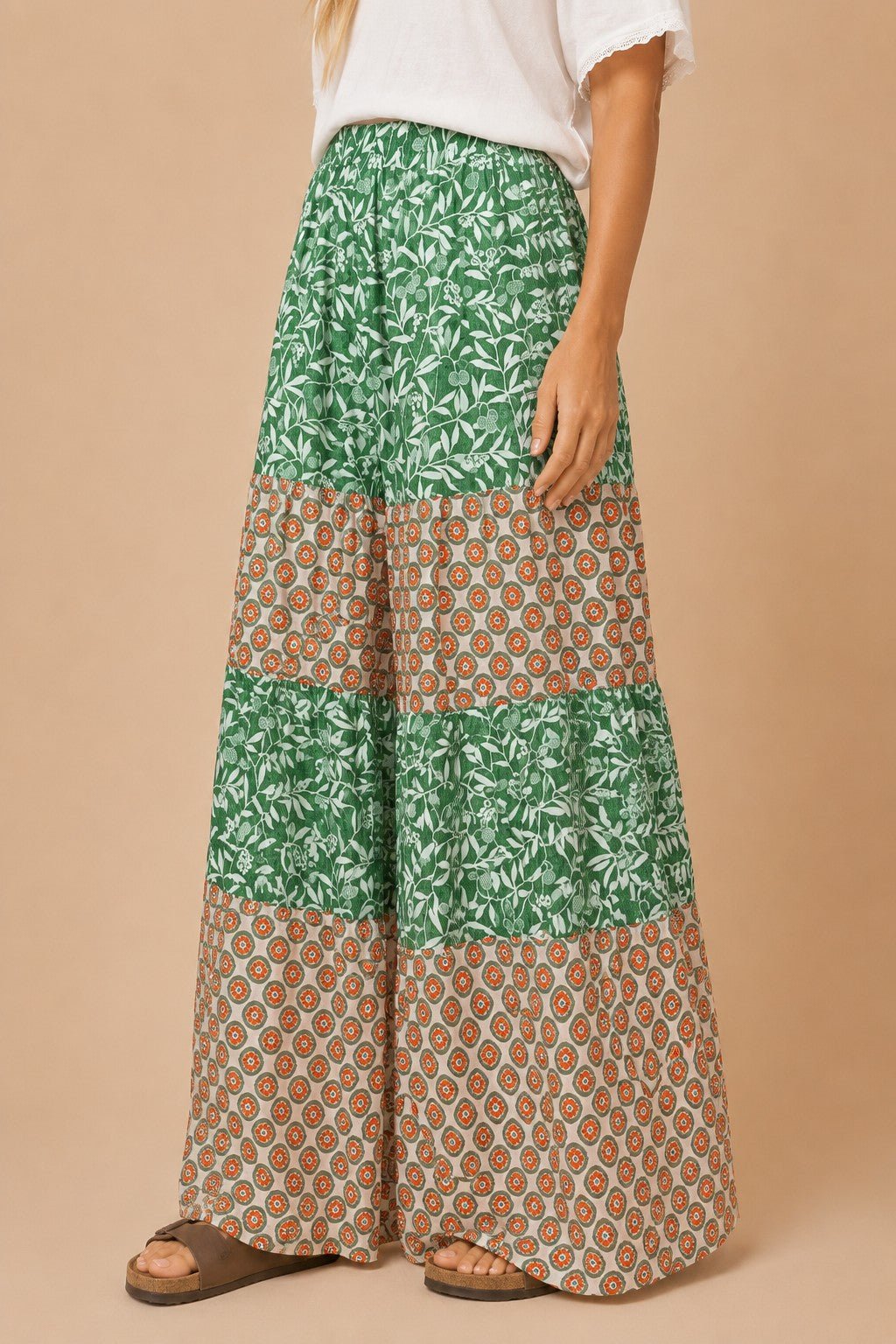 Free Time Mixed Floral Wide Leg Pants - Westly