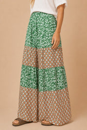 Free Time Mixed Floral Wide Leg Pants - Westly