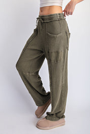 Free Time Washed Waffle Barrel Pants - Westly