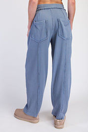Free Time Washed Waffle Barrel Pants - Westly