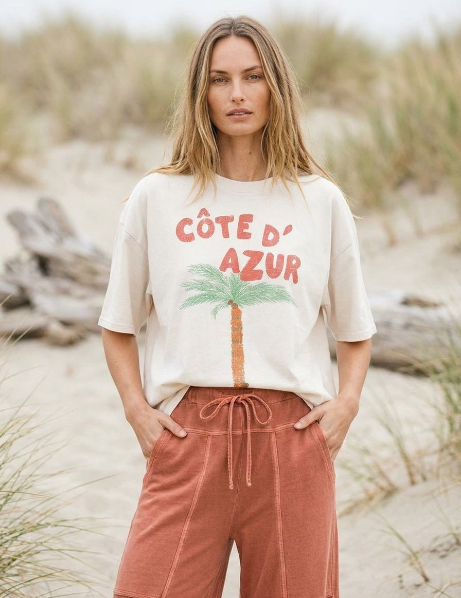 French Riviera Oversized Graphic Tee - Westly