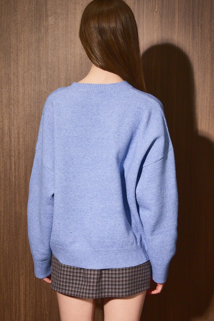 Fritz Dachshund Knit Sweater in Blue — product photo 03