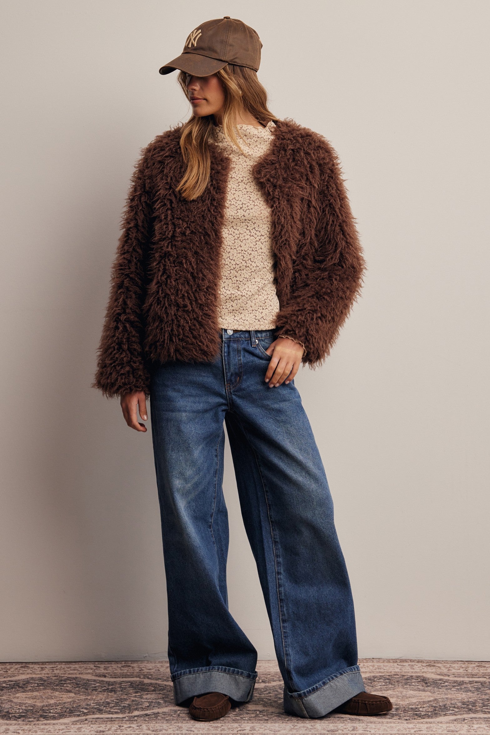 Frostline Shaggy Faux Fur Jacket in Espresso, photo 12
