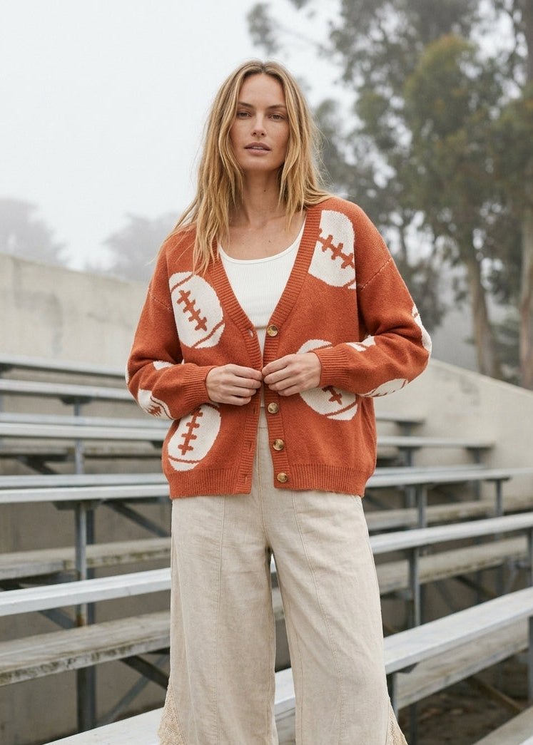 Game Day Button V - Neck Cardigan - Westly