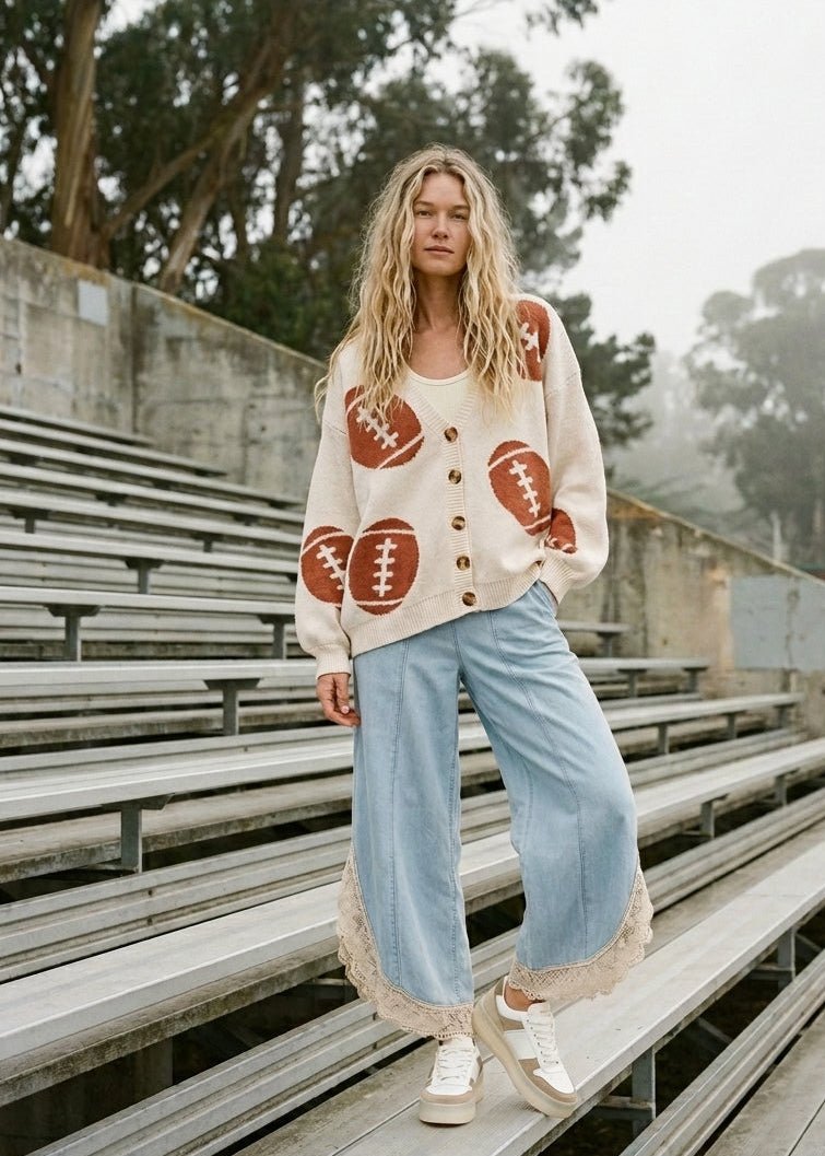 Game Day Button V - Neck Cardigan - Westly