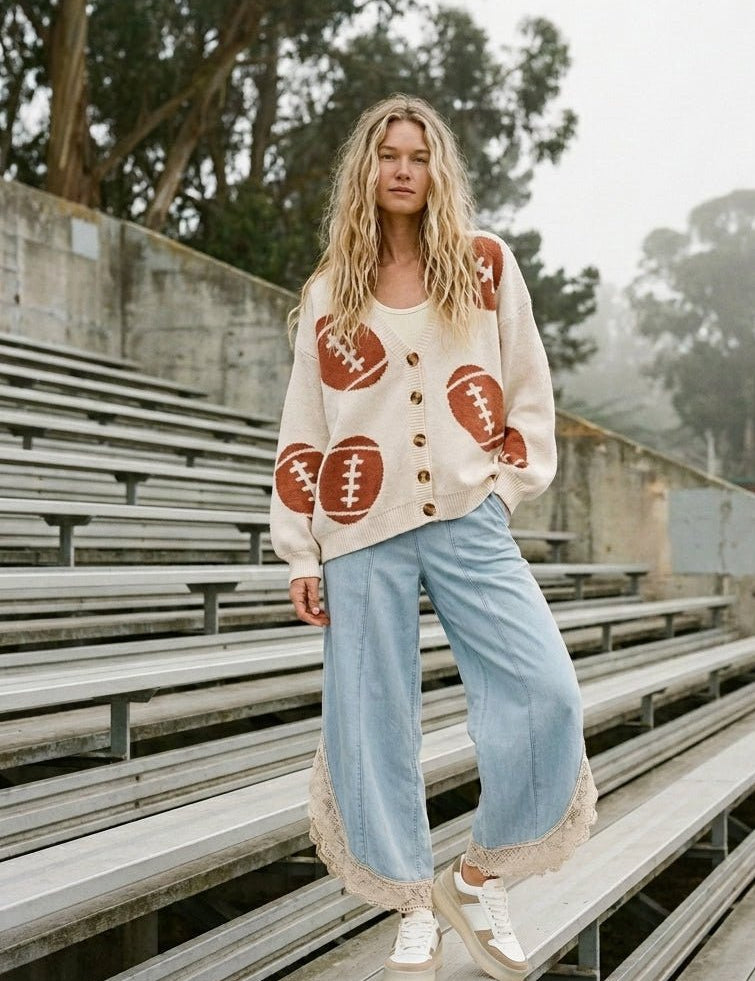 Game Day Button V - Neck Cardigan - Westly