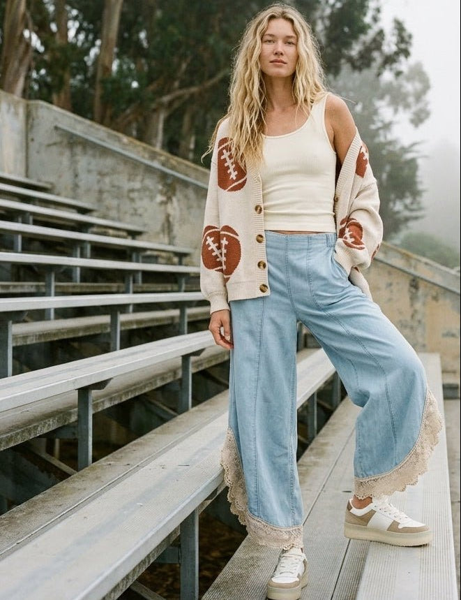 Game Day Button V - Neck Cardigan - Westly