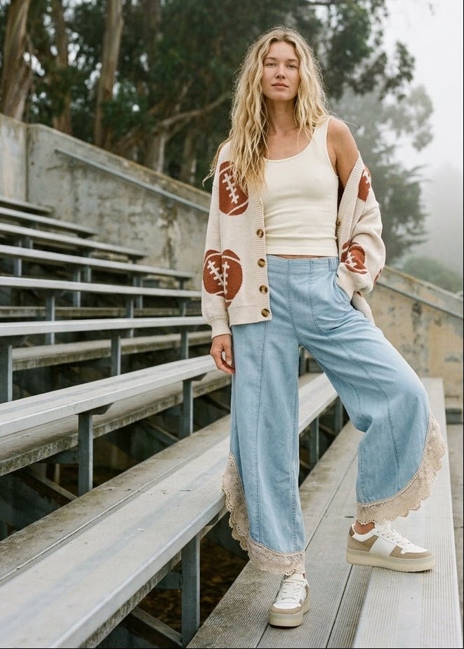 Game Day Button V - Neck Cardigan - Westly