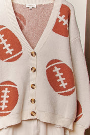 Game Day Button V - Neck Cardigan - Westly