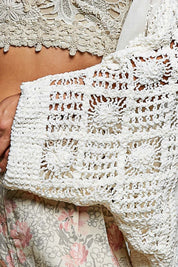 Garden Gate Chenille Crochet Cardigan - Westly
