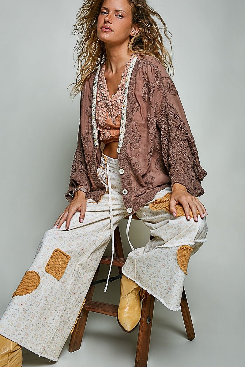 Garden Gate Chenille Crochet Cardigan - Westly