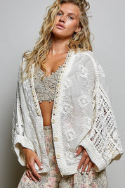 Garden Gate Chenille Crochet Cardigan - Westly
