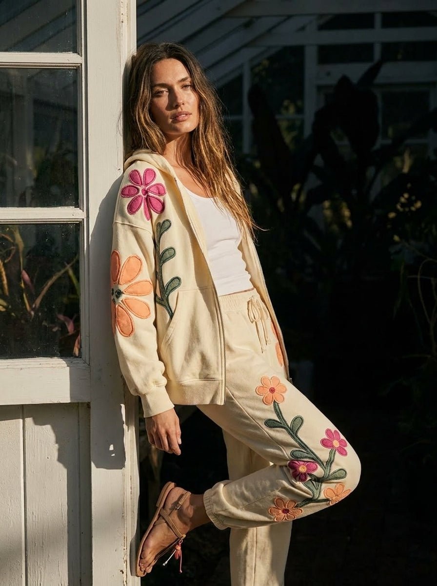 Garden Party Patchwork Oversized Zip - Up Hoodie - Westly
