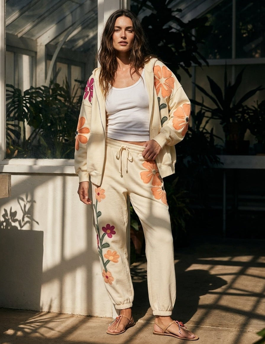 Garden Party Patchwork Oversized Zip - Up Hoodie - Westly