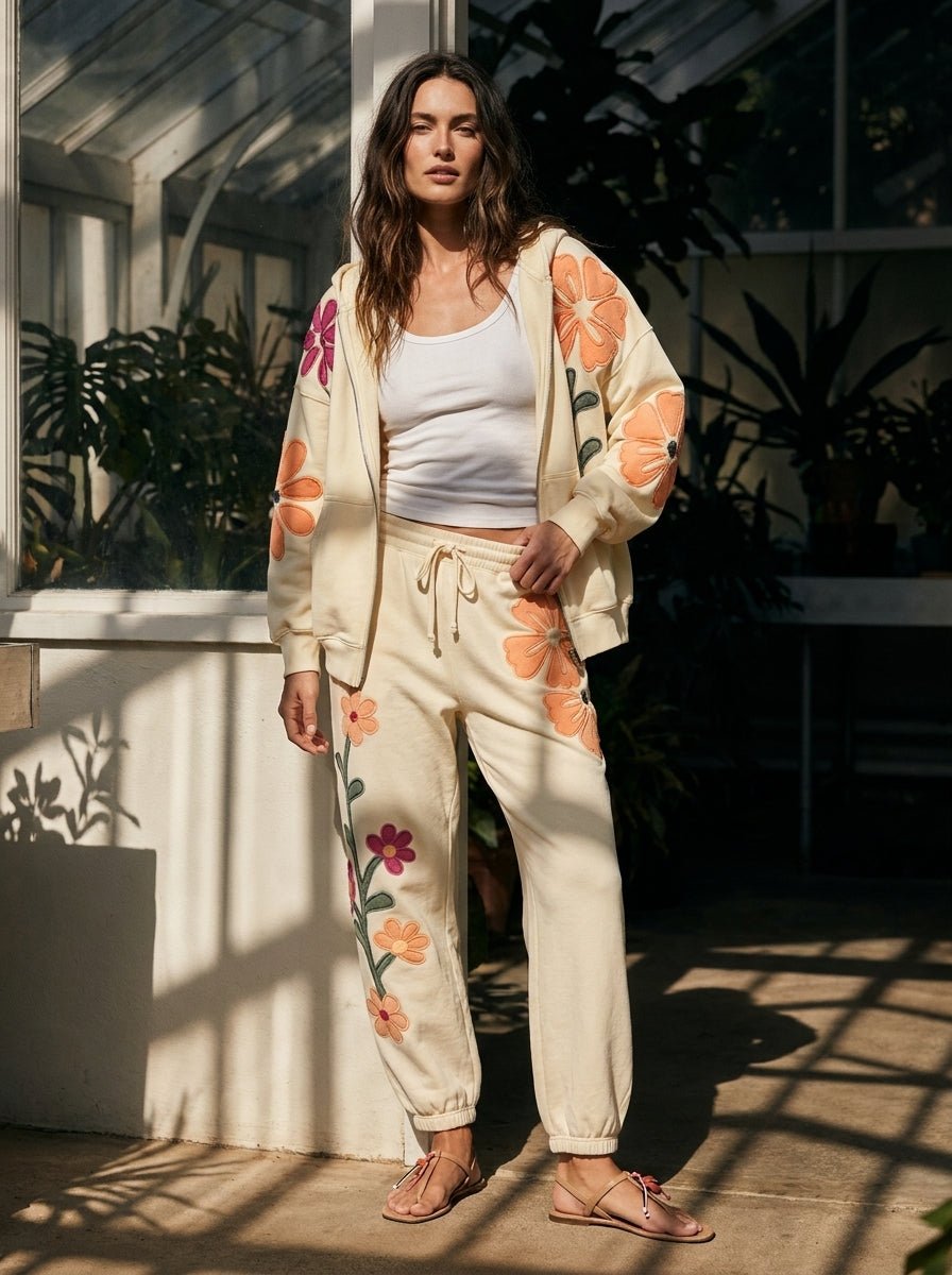 Garden Party Patchwork Oversized Zip - Up Hoodie - Westly