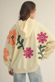 Garden Party Patchwork Oversized Zip - Up Hoodie - Westly