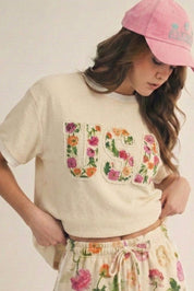 Gardenia USA Lace Patch Relaxed Fit Top - Westly