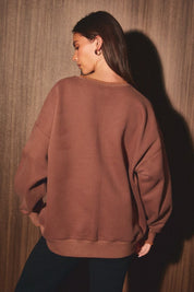 Gathering Thankful Graphic Sweatshirt in Brown - product photo 3
