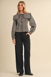 Gazette Statement Collar Gingham Blouse - Westly