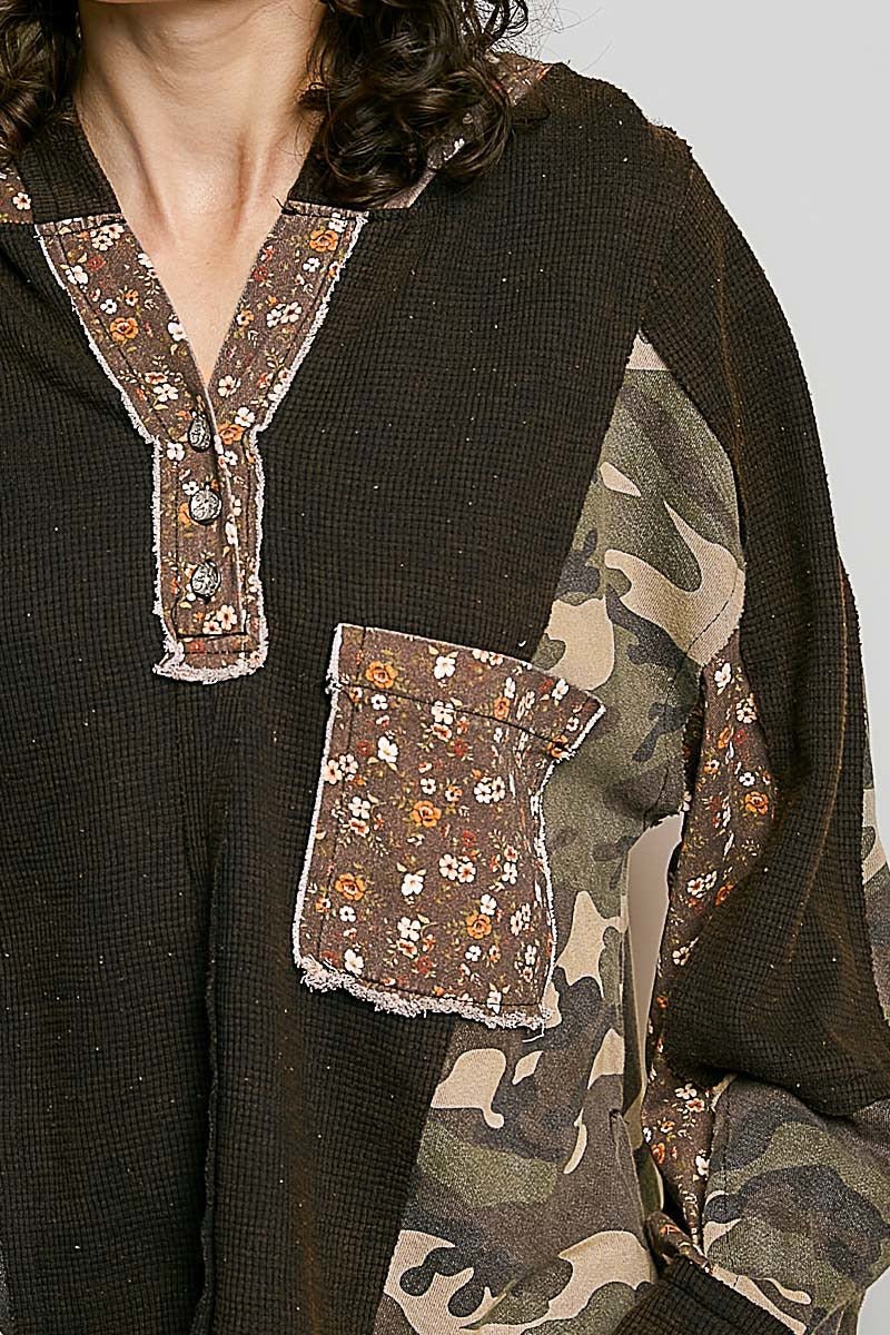 Georgia Camo Floral Thermal Hoodie - Westly