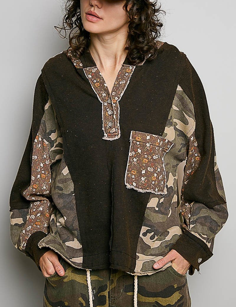 Georgia Camo Floral Thermal Hoodie - Westly