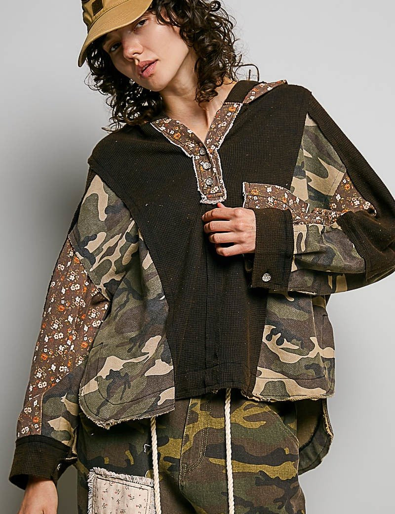 Georgia Camo Floral Thermal Hoodie - Westly