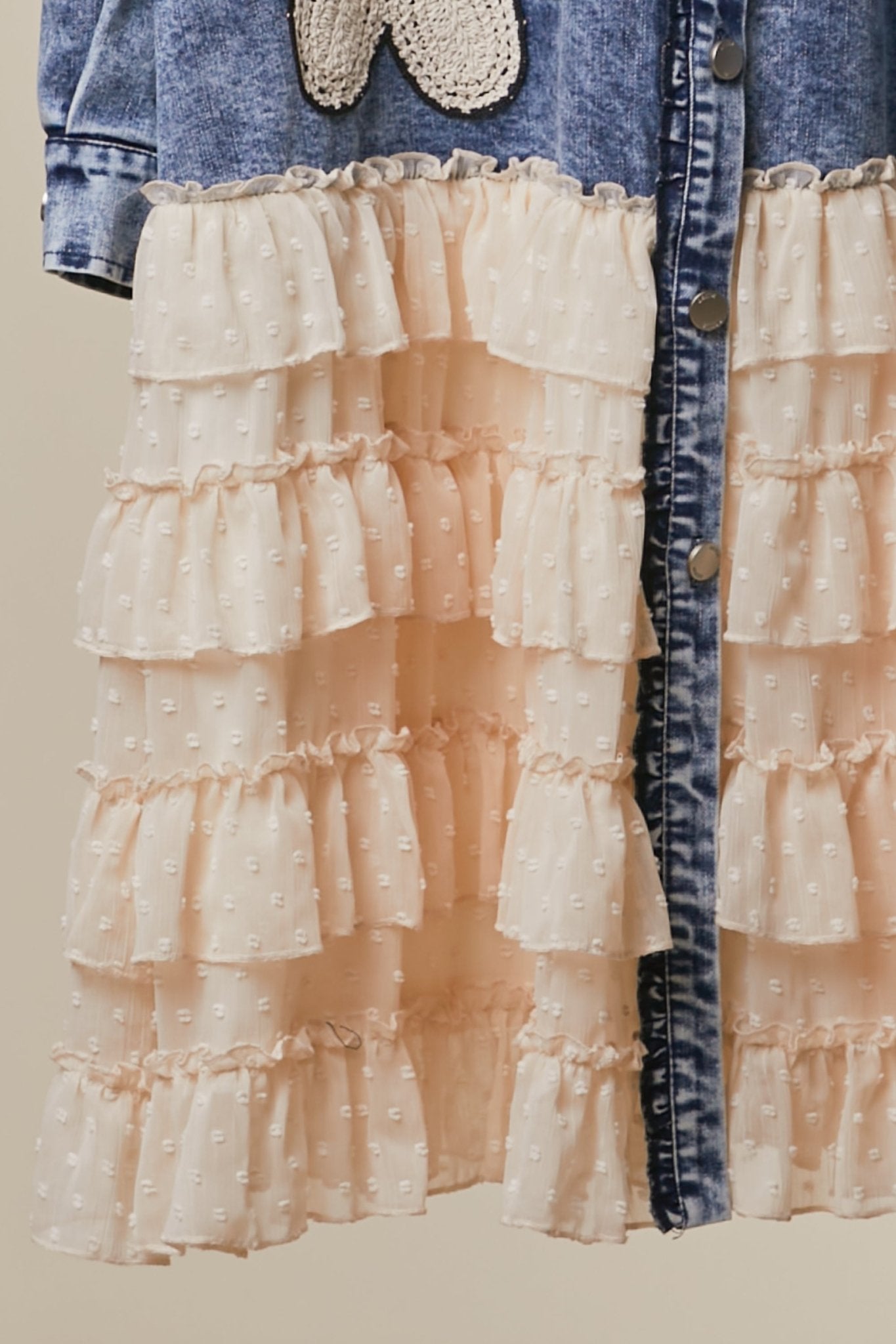 Georgia Floral Patch Denim Shirt Dress - Westly