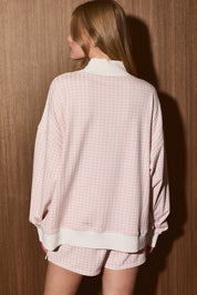 Gingham House Gingham Lounge Pullover - Light Pink Gingham