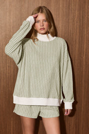 Gingham House Gingham Lounge Shorts - Sage Gingham