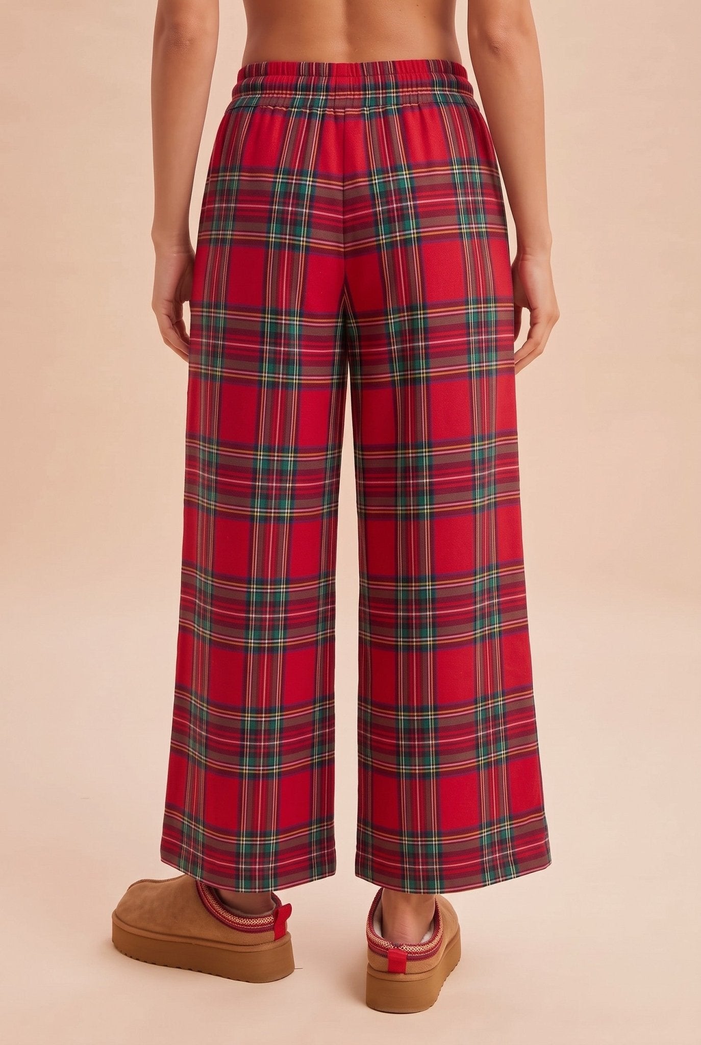 Glencoe Cropped Plaid Wide Leg Pants - Westly