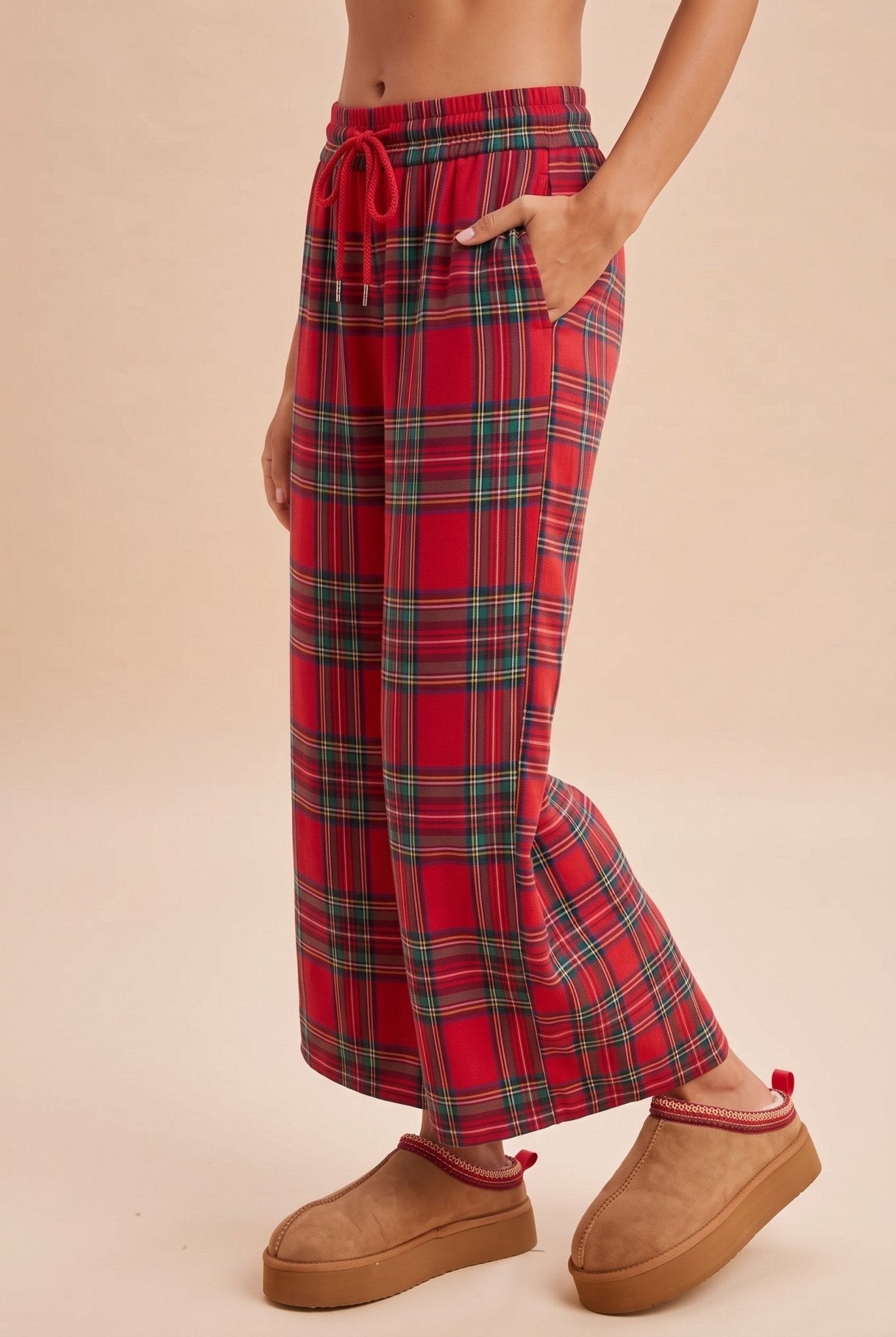 Glencoe Cropped Plaid Wide Leg Pants - Westly